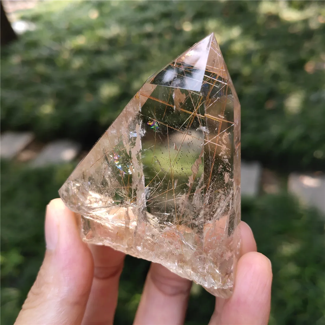 Кристал-фантом W Rutile камень остров Камни Кристаллы Wicca Cristal Pierre Naturelle et Cristaux Природный исцеляющий Декор кварц