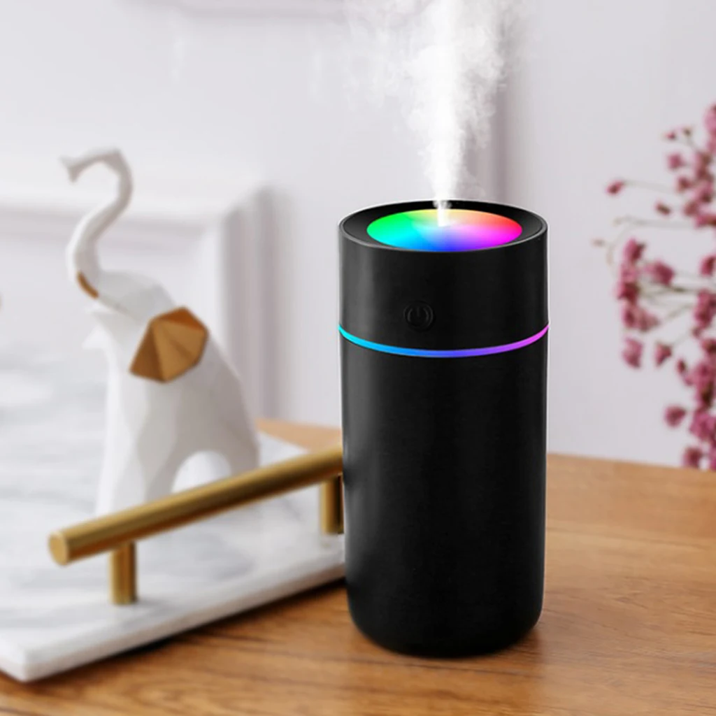 

320ML Mini Ultrasonic Air Humidifier Aroma Essential Oil Diffuser Car Home Air Purifier Colorful Light Mist Maker for Home Car