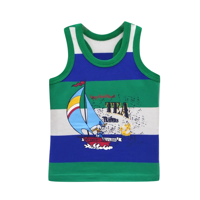 

Children Tops for 2-6 years old baby 100% Cotton Little Q Sleeveless Shirts 2021 Boys and Girls Clothing