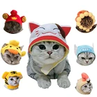 11 видов стилей, модные милые шляпы в виде кошек, кавайные головные уборы для вечеринок, украшения, регулируемые аксессуары для косплея для маленьких собак