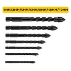 Набор сверл для плитки, комплект из 3-12 мм крестообразных шестигранных насадок для стекла, керамики, бетона, открывателя отверстий, кирпича, твердого сплава, треугольных насадок, оптовая продажа