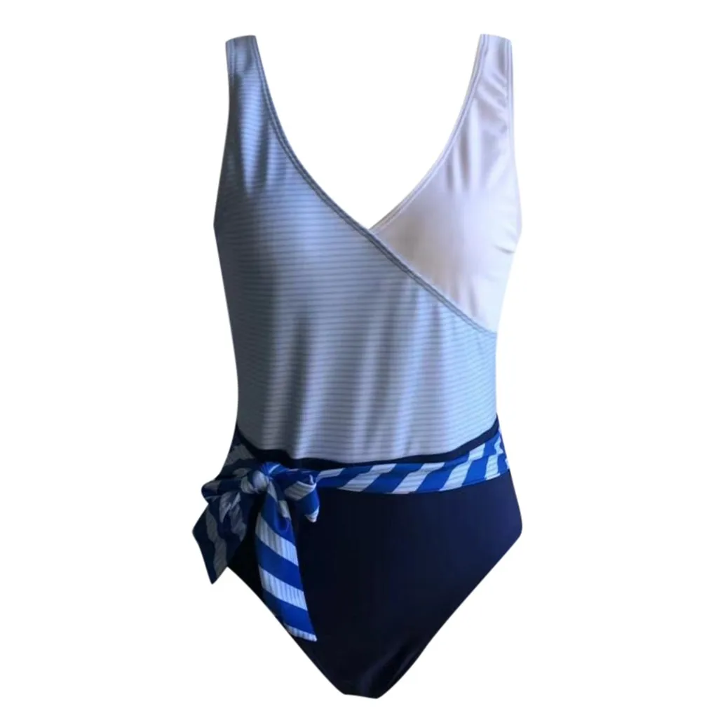 1 шт Полосатый винтажный узор летний бантик Сексуальный Бандаж Бикини Набор