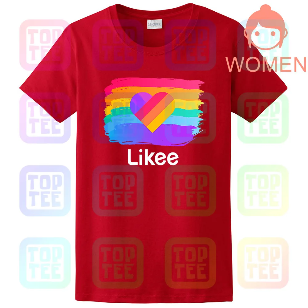 Women Red Likee App забавная футболка Сердце футболка классная граффити уличная футболка - Цвет: Women Red