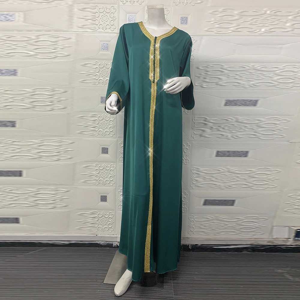 Женский атласный кафтан с длинным рукавом марокканская Дубайская абайя
