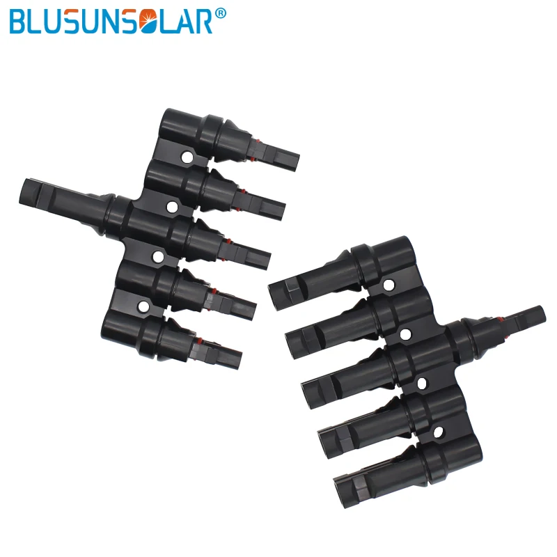 5 in 1 T Branch parallel connection 30A 50A 1000V Electrical Solar Connector Photovoltaic Panel Cable Wire Connect|plug wire|plug inplug connector |