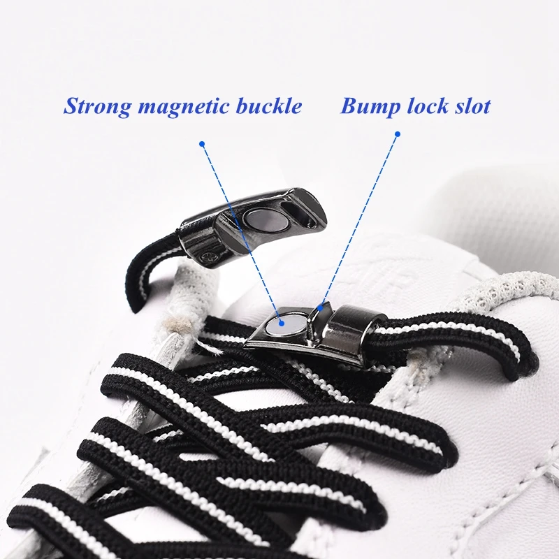 

1Pair Elastic Magnetic shoelaces Quick No Tie Shoe Laces Kids Adult Unisex Locking Shoelace Flats Sneaker Shoe Laces Strings