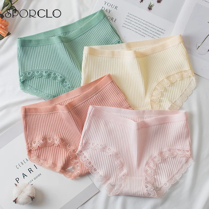 

1 шт., женские хлопковые трусики в полоску