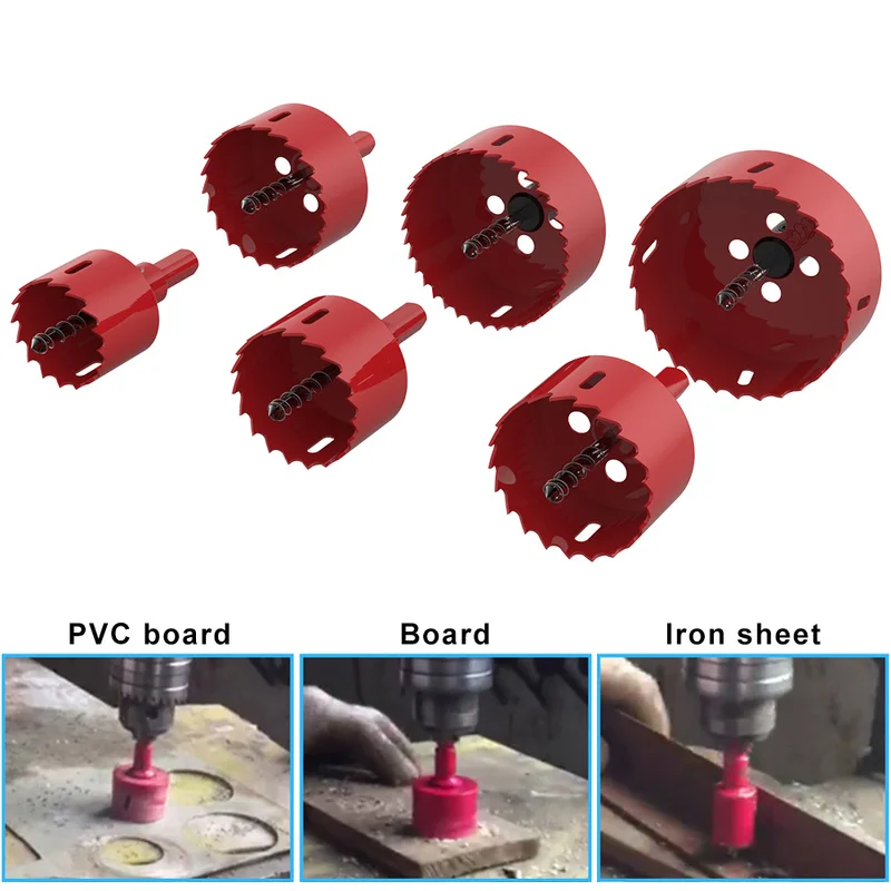 

Bi-Metal Wood Hole Saws 6PC 38mm-75mm M42 Bi-Metal Drill Bit Cutter Carpentry Tools Cutting Metal Plastic Iron Hand Tools