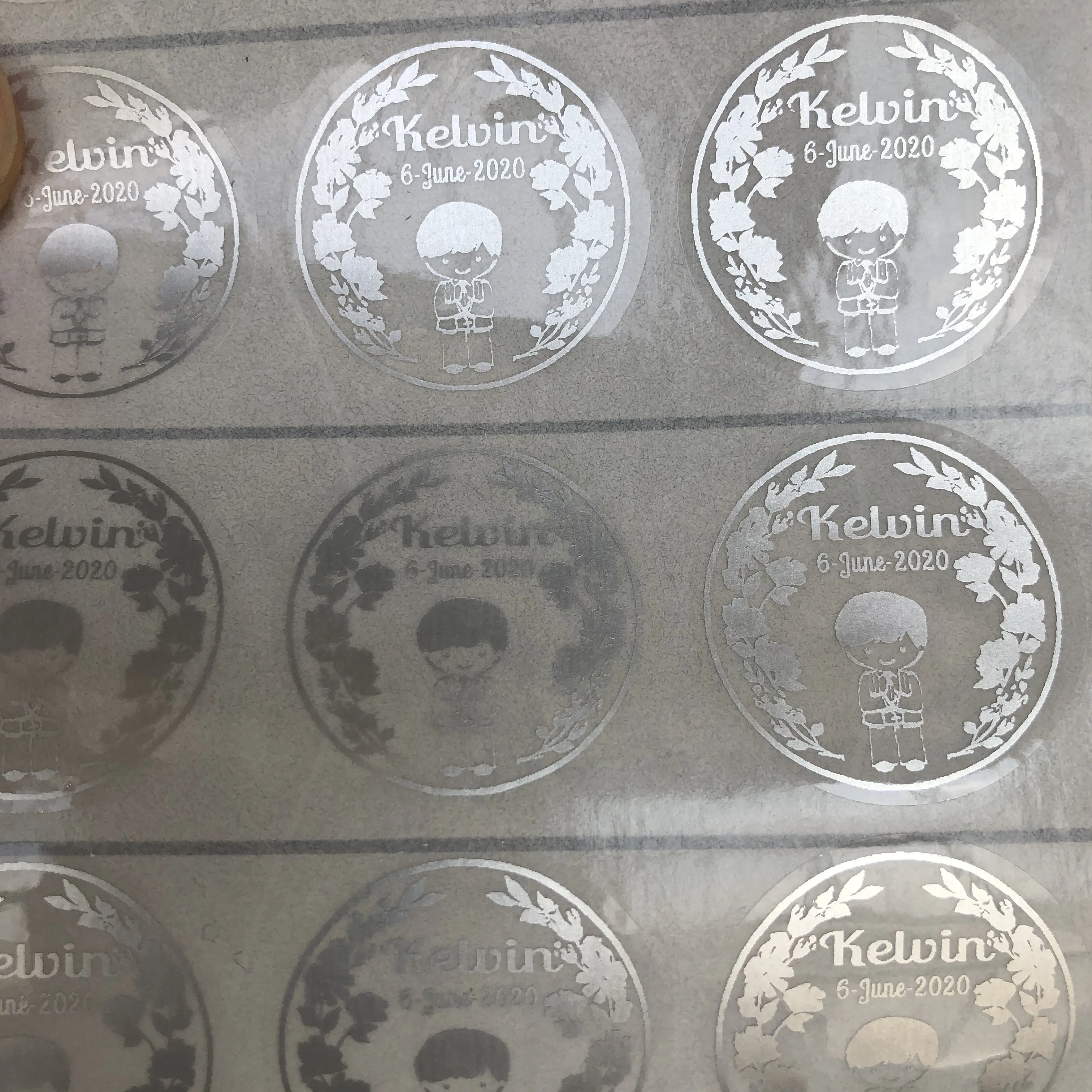 Наклейки серебряные с надписью My First Святое Причастие 50 шт. | Дом и сад