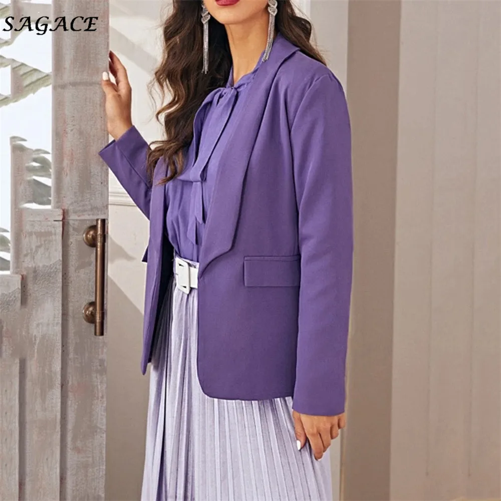 Sagace одежда пальто для женщин Модный повседневный мягкий длинный рукав