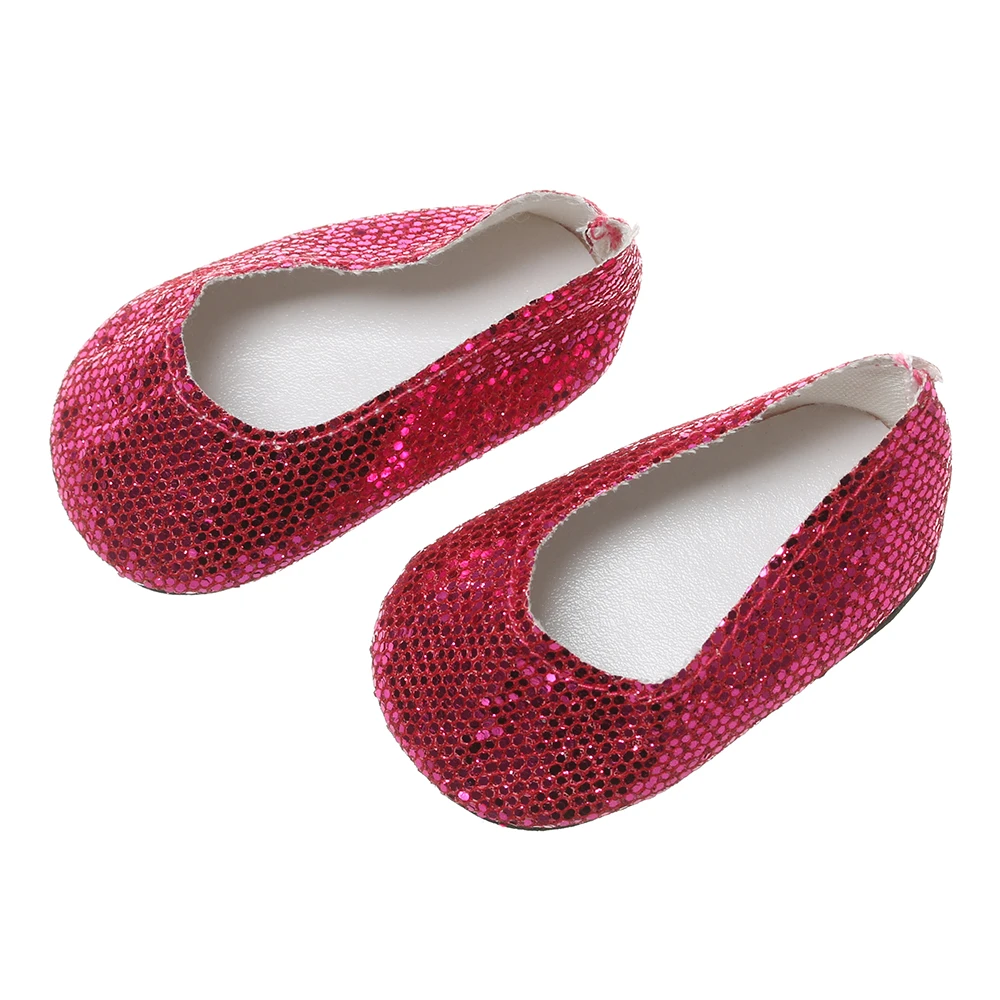 

1 Pair Doll Shoes Shiny Sequins Shoes Fit 18 Inch/43CM Mini Fashion Doll Toy Shoes Children' Gift Dollhouse Toy Accessories