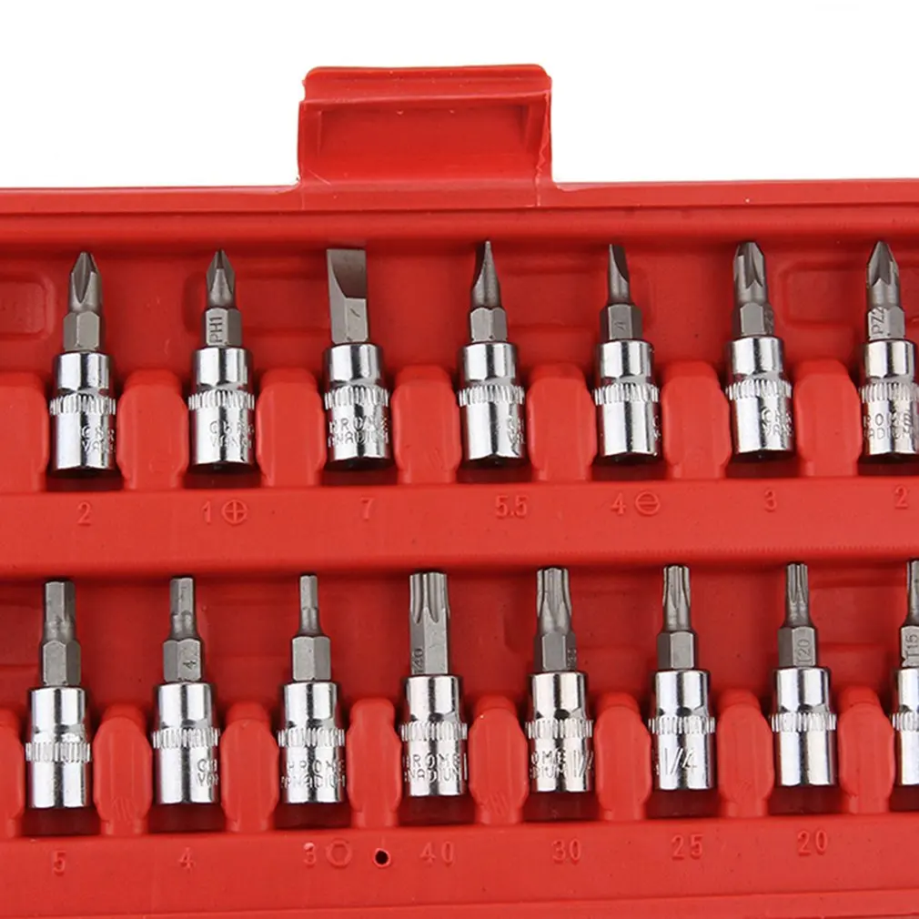 NEW 46pcs Carbon Wrench Set Steel Mirror Socket Combination Durable Ratchet Tool Auto Repair Accessory | Инструменты