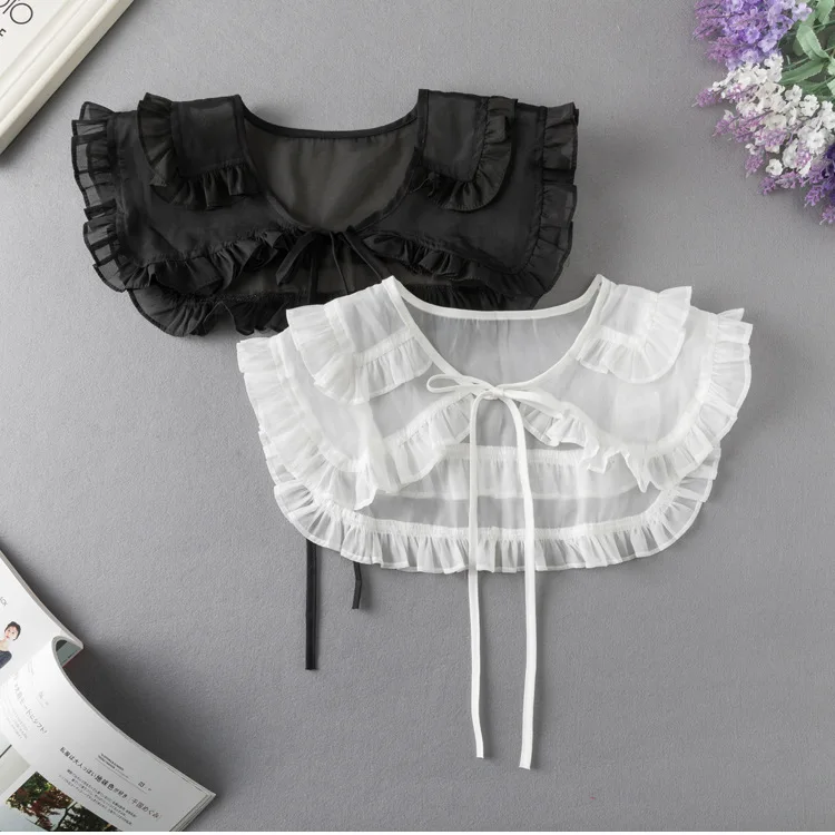 

New New Women Girls Detachable Collars Big Lapel Fake Collar Shwal Female Decorative Necklace Clothes False Collar Small Shawls