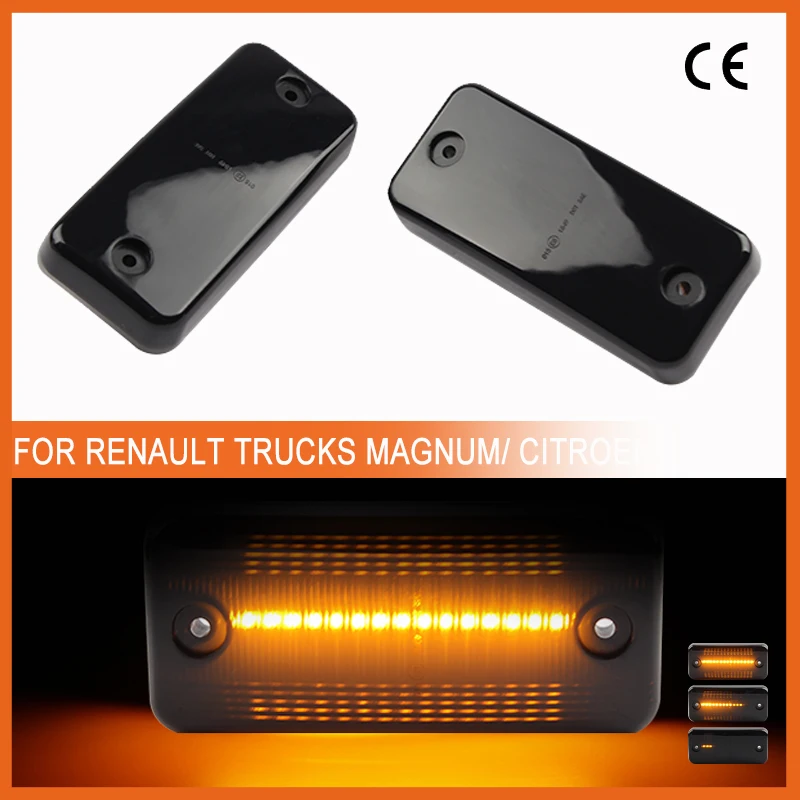 

Пара автомобильных боковых габаритных огней для Renault Trucks Magnum/ Citroen / Peugeot Boxer, динамический сигнал поворота для VOLVO/ Iveco Daily/ DAF