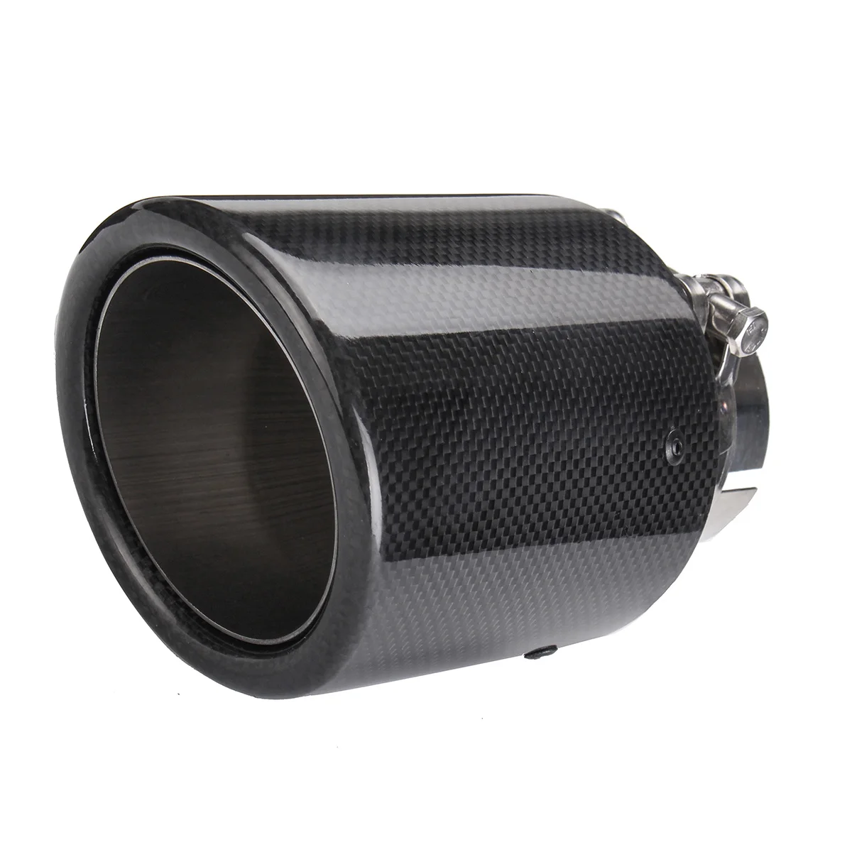 Универсальный автомобильный глушитель 2 дюйма 5 3 глянцевый черный Углеволокно