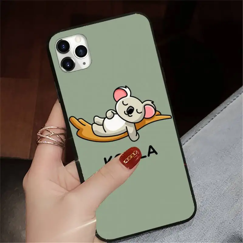

Animal sleeping koala Customer Phone Case for iPhone 11 12 pro XS MAX 8 7 6 6S Plus X 5S SE 2020 XR