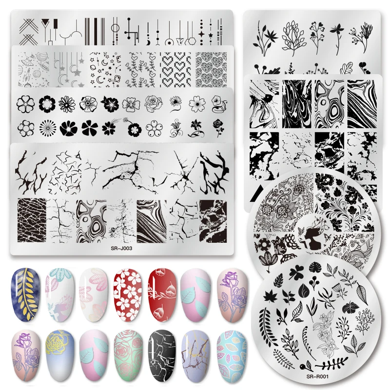 

1 Pcs Marble Design Nail Stamping Plate Flower Leaf Stamp Template Nail Image Plate Stencil DIY Printing Stainless Steel Tools