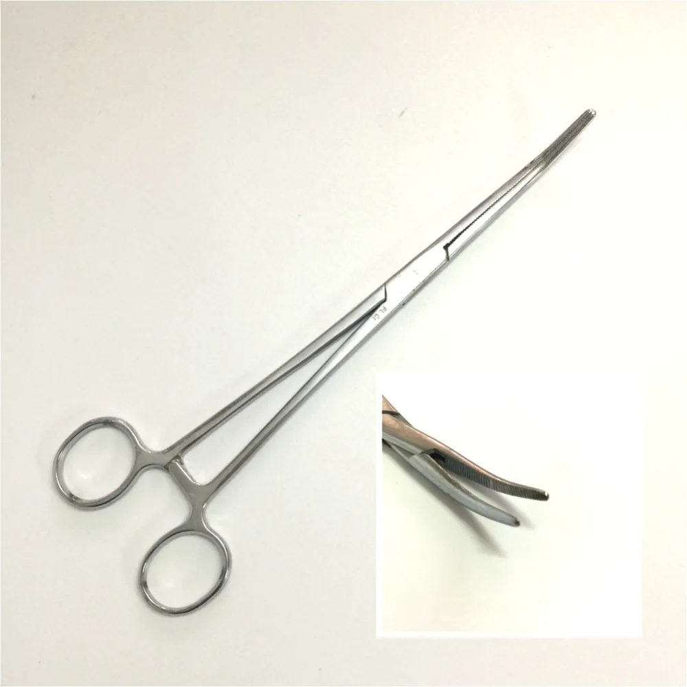 Hemostatic Forceps Curved Head 24 cm Stainless Steel Medical Pliers Surgical Laboratory Cutting Free Shipping |