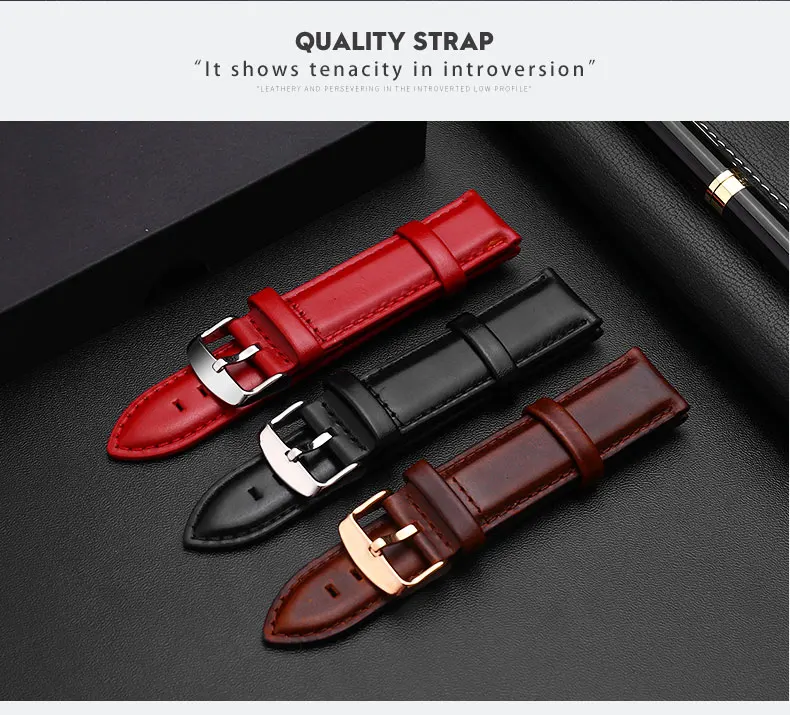 

Calfskin Watch strap Watch Band Brown Rose Gold Clasp Watchband 16mm 17mm 18mm 20mm Watch Strap For DW Daniel Wellington