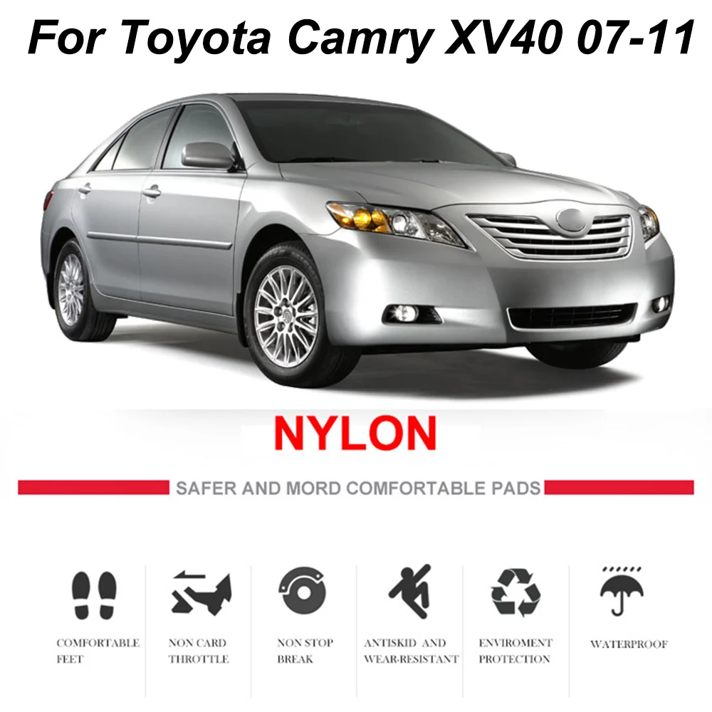 4 шт. автомобильный коврик для Toyota Camry XV40 2007-2011 нейлон черный коврик для ковра подкладка Передняя Задняя Всепогодная 2008 2009 2010
