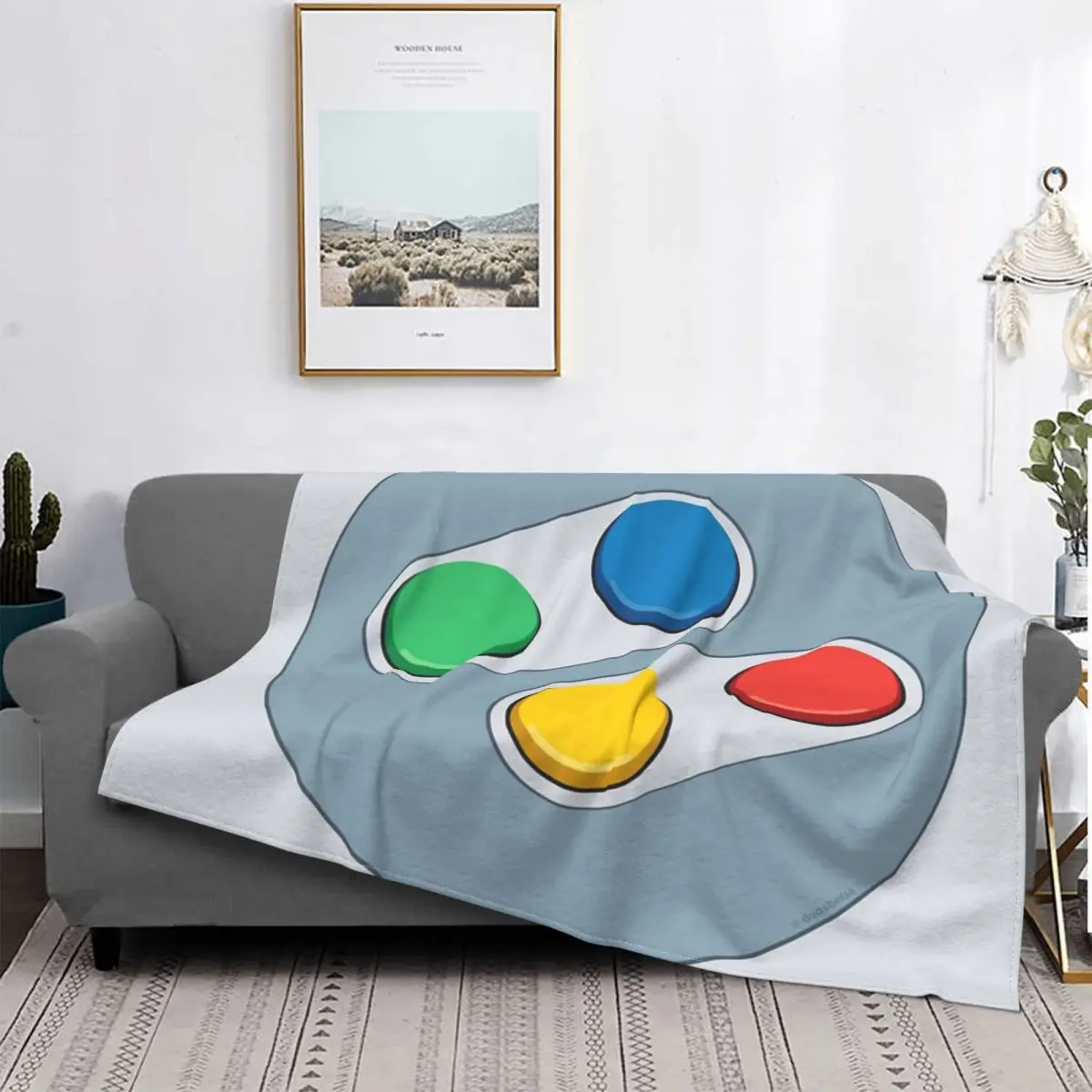 

Manta con botones de controlador, cubrecama para cama a cuadros, manta Kawaii de felpa de Anime, pickick, 1 manta