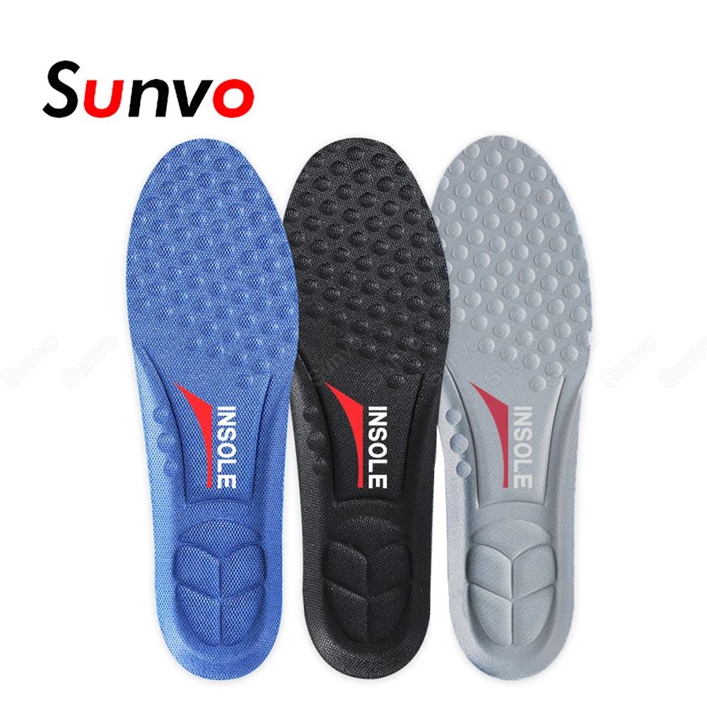 

Sunvo Elastic Shock Absorbing Sports Insoles for Shoes Men Women Breathable Sneakers Inserts Memory Foam 3d Feet Massager Insole