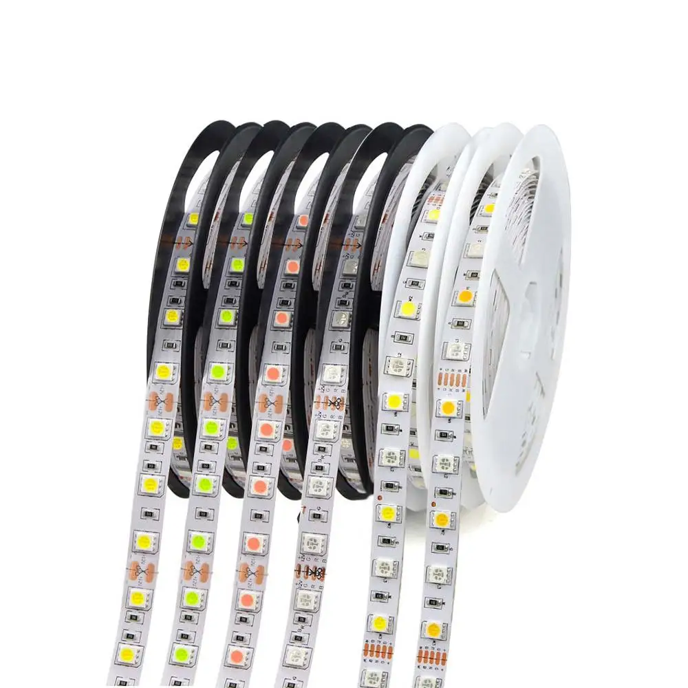 5 м 12 В Светодиодная лента светильник 5050 RGB RGBW RGBWW розовый, ледяной голубой красный зеленый гибкий диодный ленточный светодиодный светильник для украшения дома