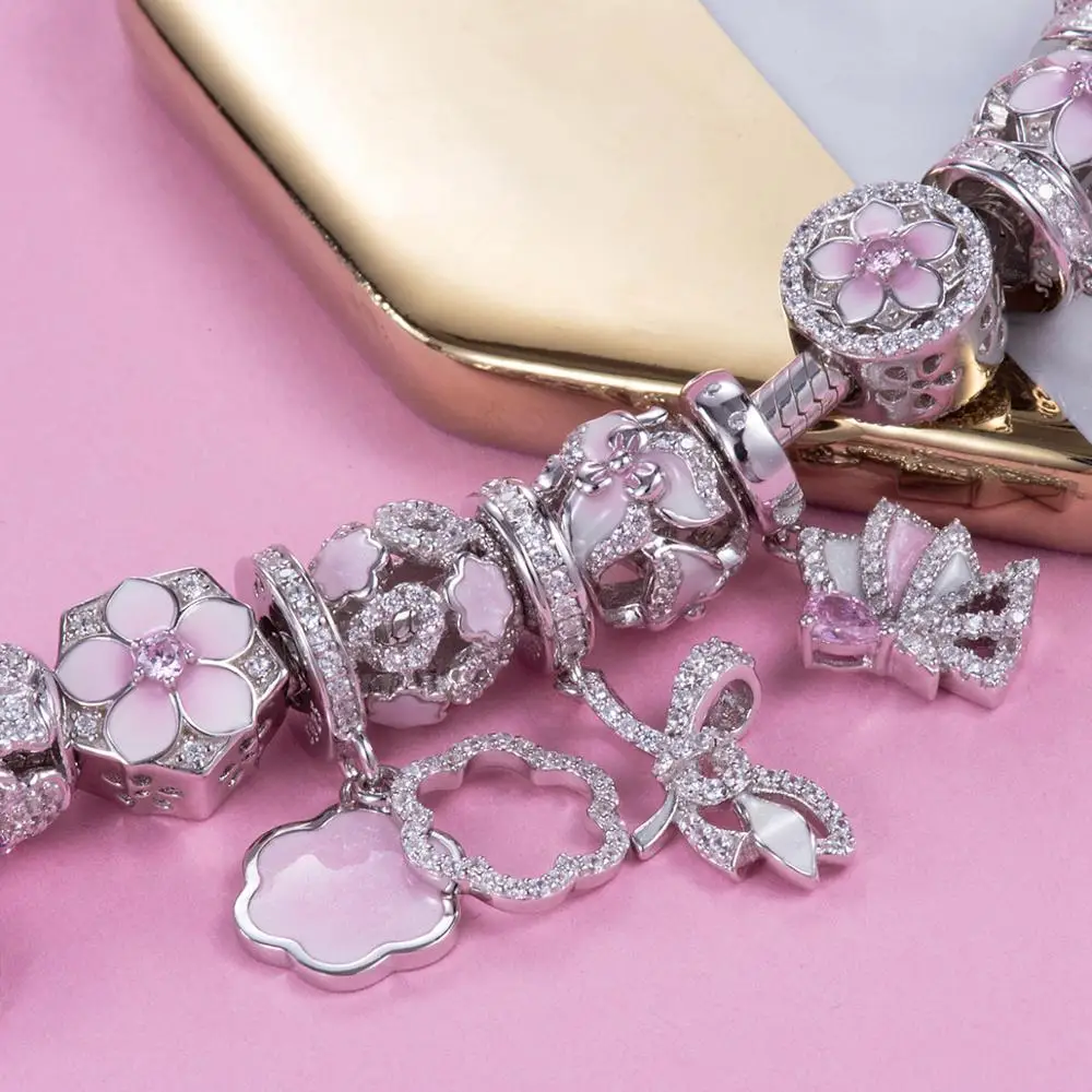 В форме сердца как цветы 925 пробы серебро тропических рыб и вод tailBeads Подвески Fit