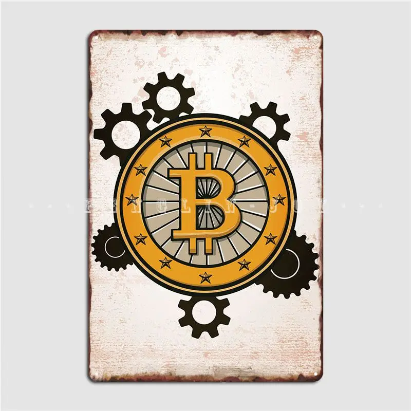

Биткойн технологический дизайн металлический фотографический Декор персонализированный клуб бар клуб домашний жестяной знак плакаты