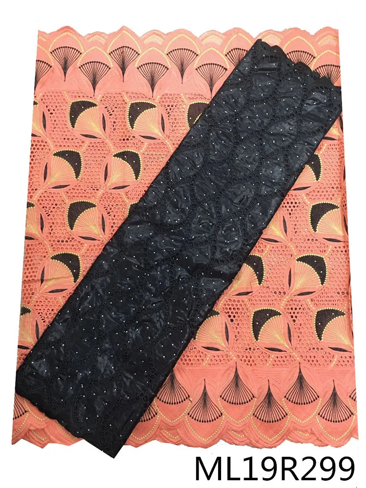 

LIULANZHI Swiss Voile Lace with African Bazin Riche Getzner Fabric for Wedding Party Dress 5 Yards/lot ML19R291/ML19R292