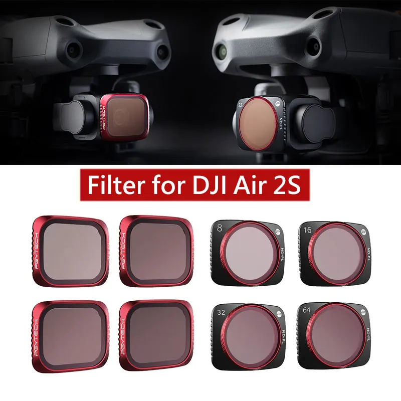 Предзаказ PGYTECH для DJI Mavic Air 2S CPL/ UV/ ND8 16 32 64PL/VND набор фильтров объектива