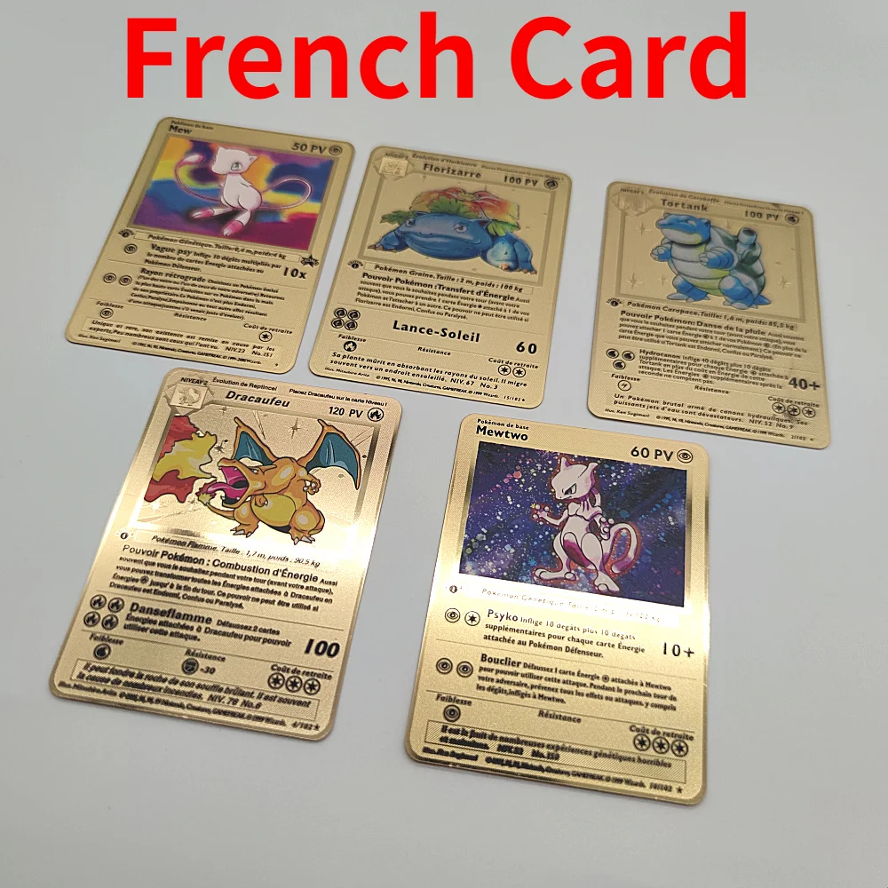 5 шт. французские карты покемона в Frenish PMGBA японская Коллекция аниме Charizard Mewtwo