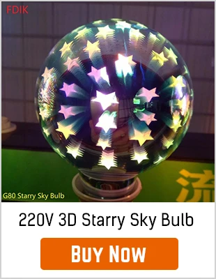 Рождественское украшение светильник E27 4 Вт 3D светодиодный светильник A60 G95 G125 фейерверк бабочка Звездное небо Снежинка ослепительные цветные лампочки Эдисона