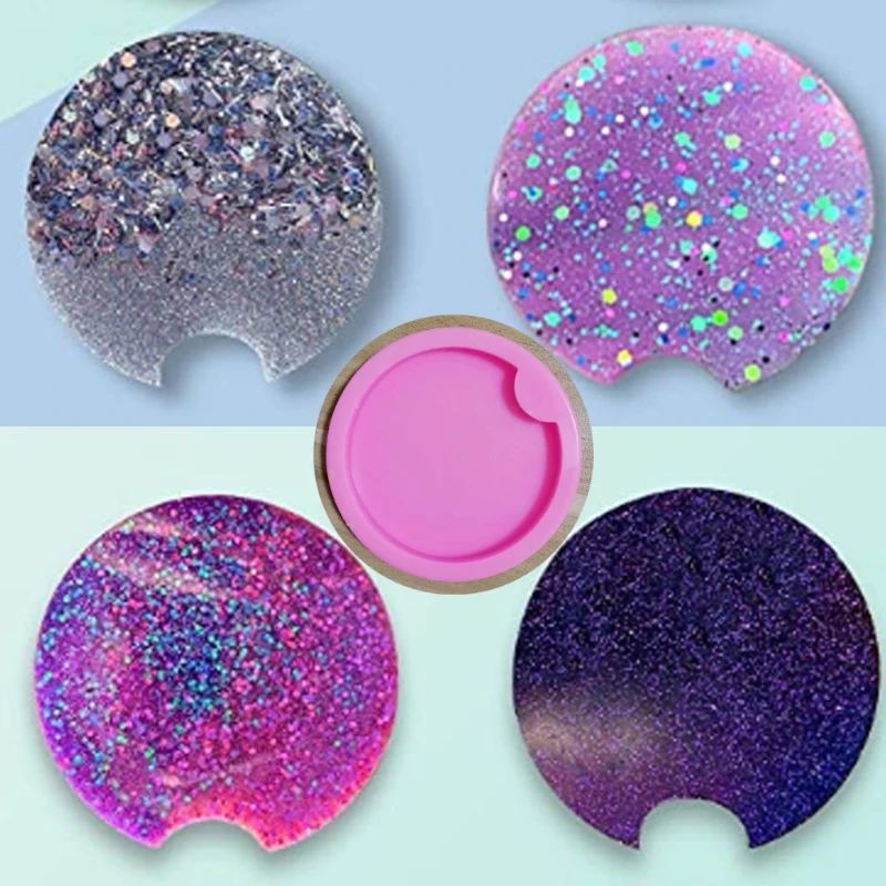 

2 Pack DIY Round Coaster Silicone Mold Round Coaster Epoxy Resin Casting Molds