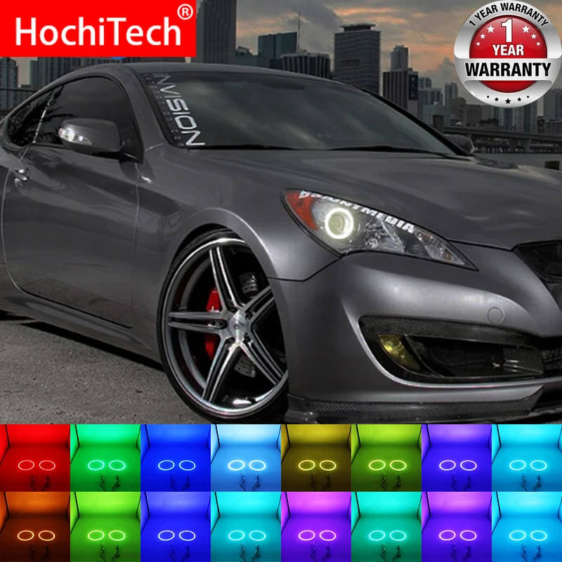 

Разноцветные светодиодсветодиодный RGB-лампы «ангельские глазки», «гало», «кольцевой глаз», ДХО, Радиочастотный пульт дистанционного управ...