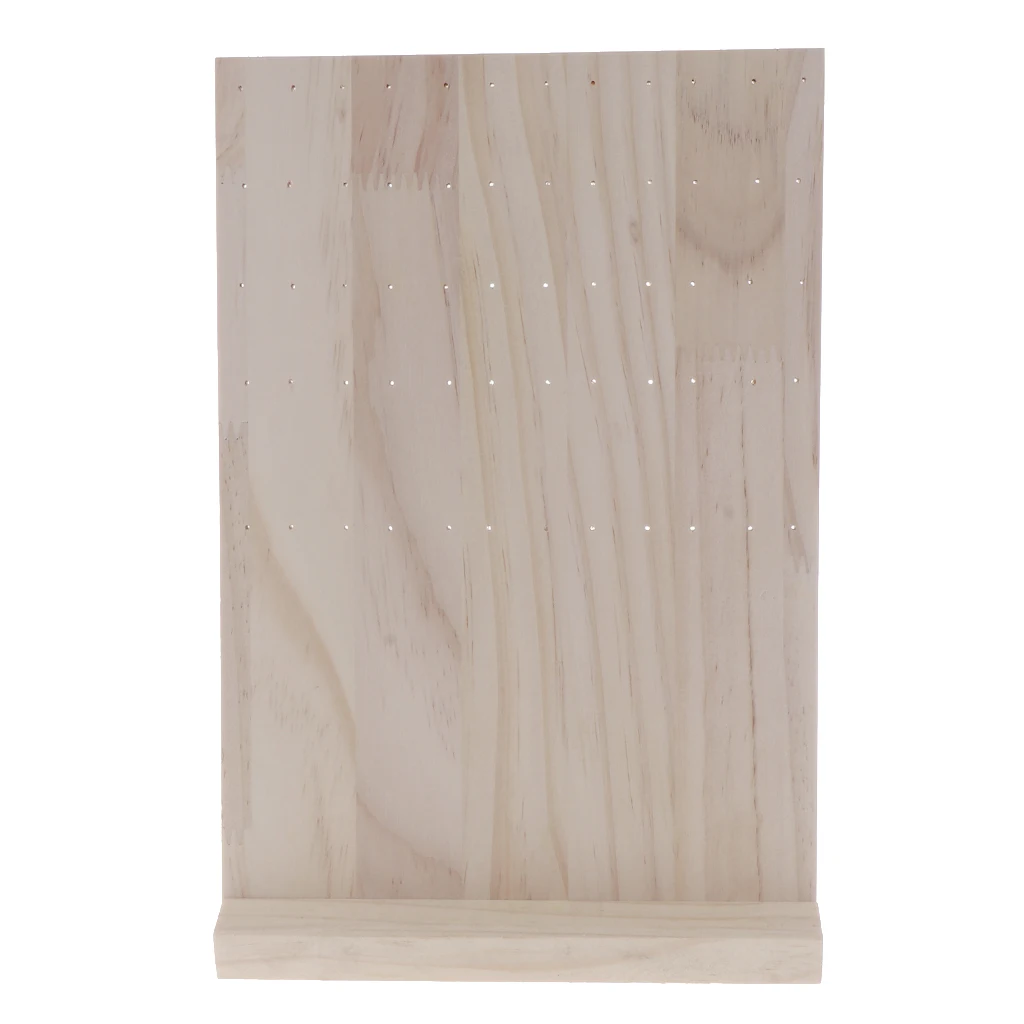

Wood Jewelry Display Hanging Stand Rack for Stud Earrings Dangle Earrings Stand 60 Holes Solid Bamboo Wood Jewelry Holder