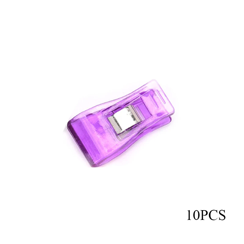 purple 10 шт. креативные пластиковые швейные зажимы кромки прищепки для шитья полезные маленькие прищепки разноцветные зажимы для швейных принадлежностей - Цвет: purple