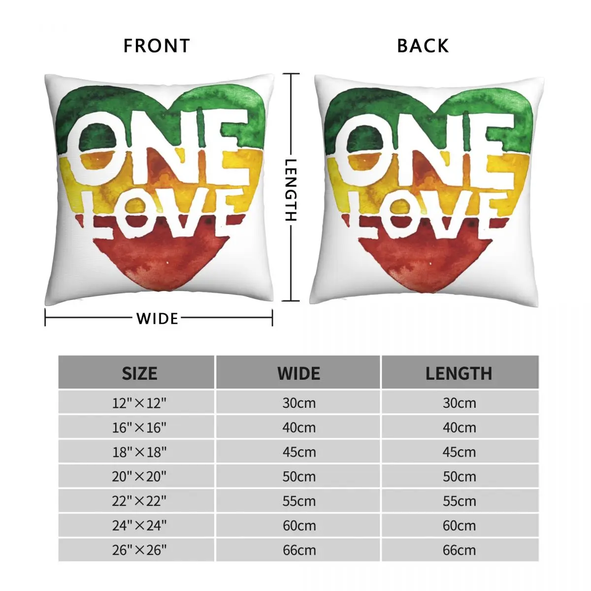 Чехол для подушки Rasta One Love Music чехол в стиле регги с сердцем корнями обнимающими