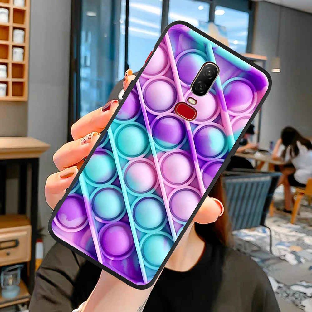 

New Bubble Fidget Reliver Stress Antistress for Oneplus 8 5 6 7 One Plus 5T 6T 7T 8 Pro Phone Case Coque Funda Cover etui Luxury