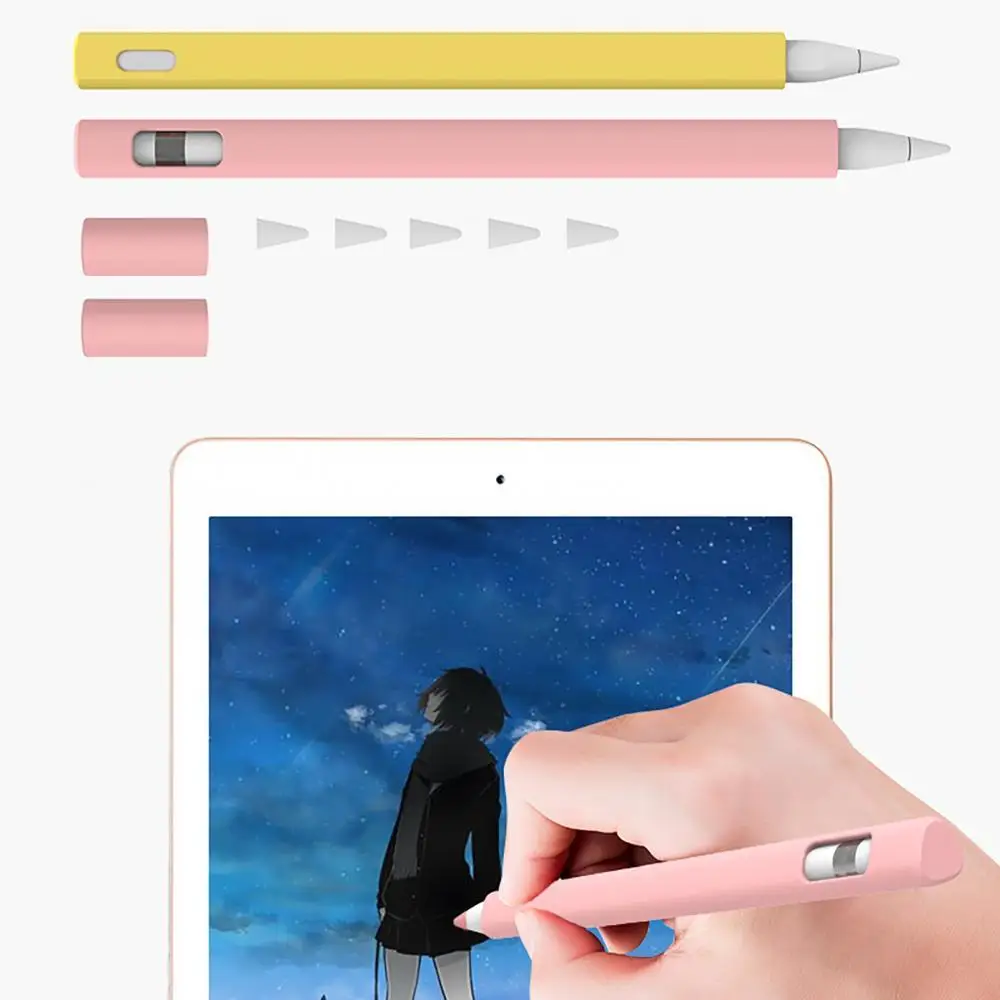 

Solid Color Silicone Stylus Pen Cap Nib Protective Cover for Apples Pencil 1/2