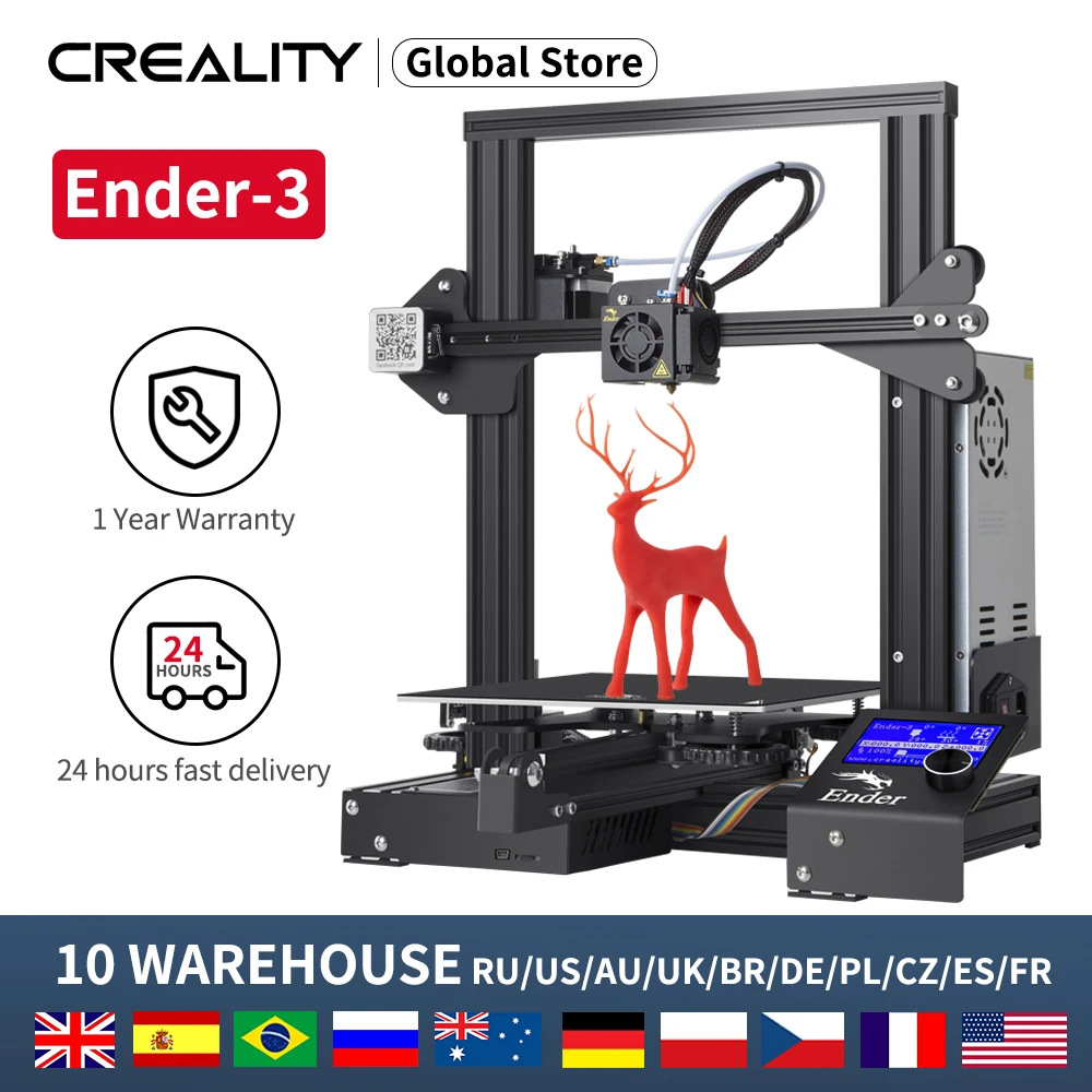CREALITY 3D Ender 3/Ender 3X принтер металлический поиска печать с принтом Размеры 220*220*250 мм|3D