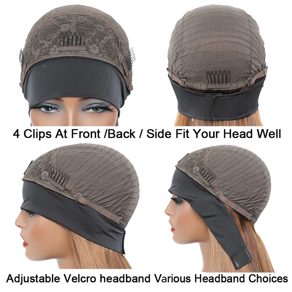 Перуанский глубоко вьющиеся синтетические волосы парик с головной повязкой P4 27