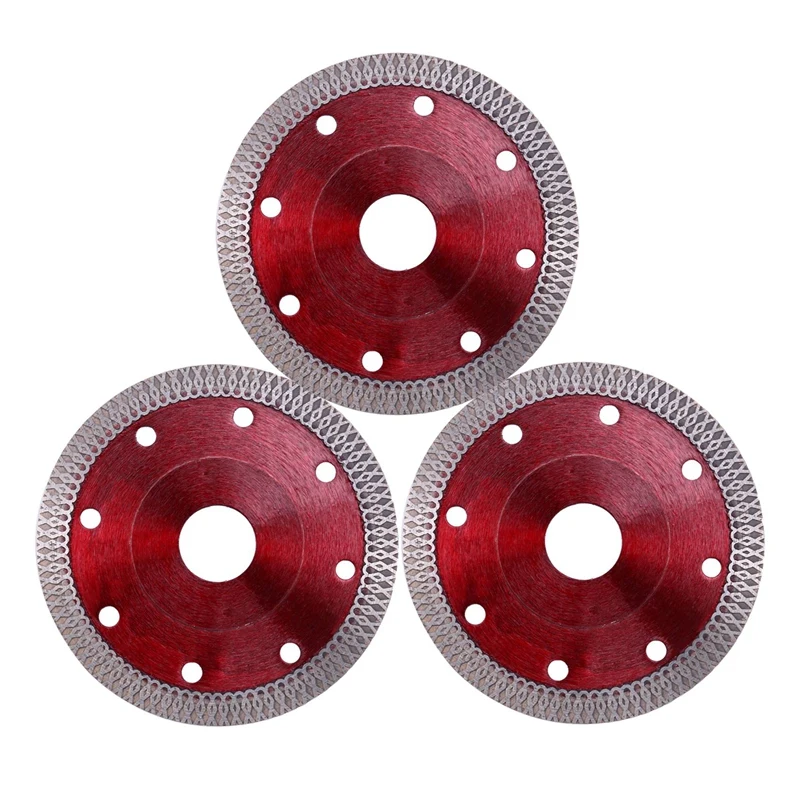 

3 Pcs 4 Inch Diamond Saw Blade Cutting Disc Wheel for Cutting Porcelain Tiles Works with Tile Saw and Angle Grinde