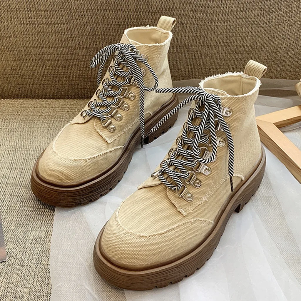 Женские ботинки в стиле милитари готическая обувь панк зимние женские тканевые
