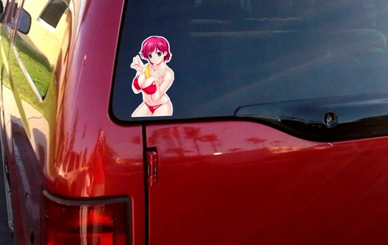 Горячая продажа сексуальной девушки с бананом на наклейке для автомобиля водонепроницаемая наклейка для чемодана, ноутбука, велосипедного шлема.