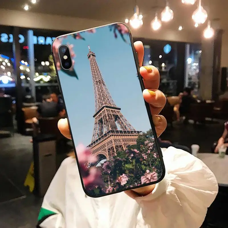 

rench Romantic Paris Eiffel Tower flower Phone Case for iPhone 11 12 mini pro XS MAX 8 7 6 6S Plus X 5S SE 2020 XR shell