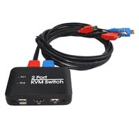 2 port usb hd kvm switch switcher for dual monitor keyboard mouse hd switch support desktop controller switching