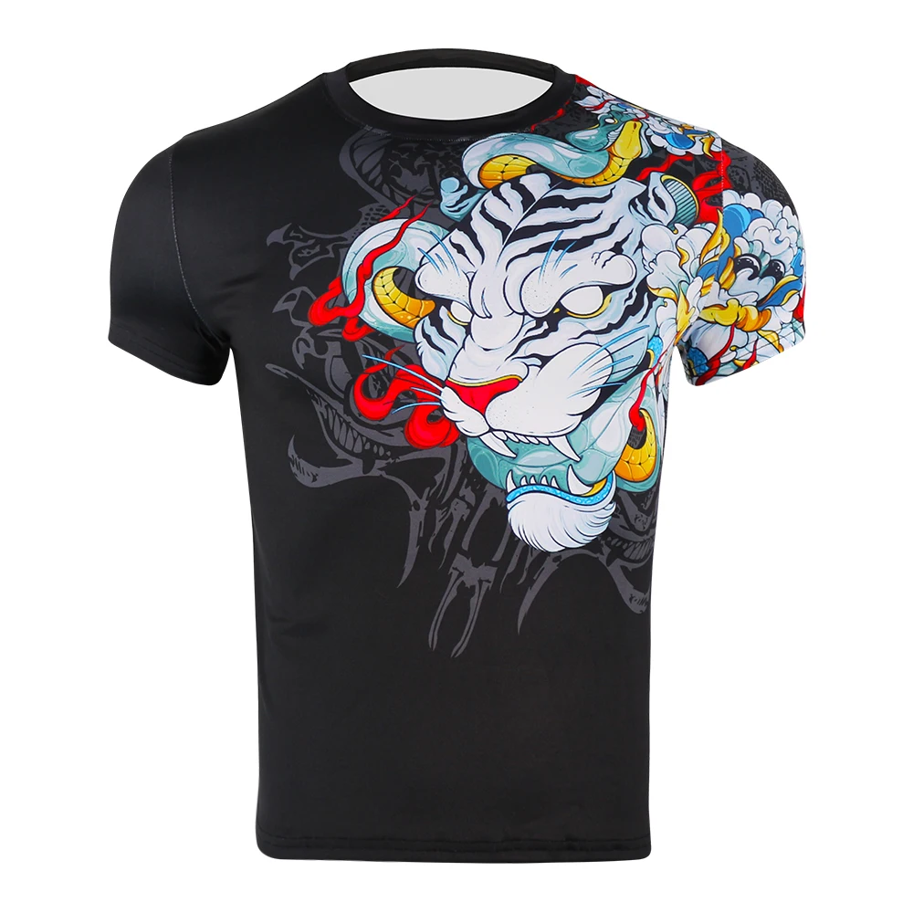 Multicolor Tiger Breathable Fighting Fitness MMA Jerseys Muay Thai T Shirt Jiu Jitsu Rashguard Boxing Training Sweatshirt men