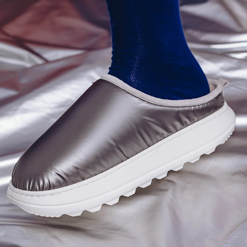 

Onemix New Winter Men Slippers Indoor Cute Style Women Home Warm Cotton Plus velvet Walking Anti-Slip Rubber Slippers