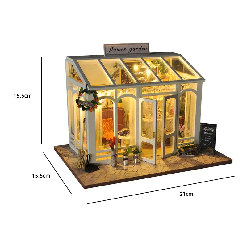 

Mini Doll House Diy Wooden House Miniatures Kit for Kids Dollhouse Accessories Toys for Children Birthday Christmas Gift